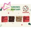 Turron duro para perros, pack de 2. Turrones duros para tu perro serán su delicia navideña. Son 100% naturales y obviamente sin azúcares añadidos. Contenido: 1 Turrones de algarroba y cacahuetes: Con harina de trigo con salvado, cacahuetes, algarroba, huevo, aceite de oliva virgen extra, manzana y un toque de canela. 1 Turrones de avena y fruta: Este turron lleva copos de avena, miel de abeja, fruta deshidratada (banana, fresa y coco), manzana y huevo Ingredientes : Ambos llevan: Huevo, aceite de oliva virgen extra y manzana. Turrón oscuro: Con harina de trigo con salvado, cacahuetes, algarroba y toque de canela. Turrón de avena y fruta: Este turrón lleva copos de avena, miel de abeja y fruta deshidratada Componentes nutricionales : Componentes nutricionales por cada 100g: Proteínas 9 %, Grasas 13%, Fibra 18%.